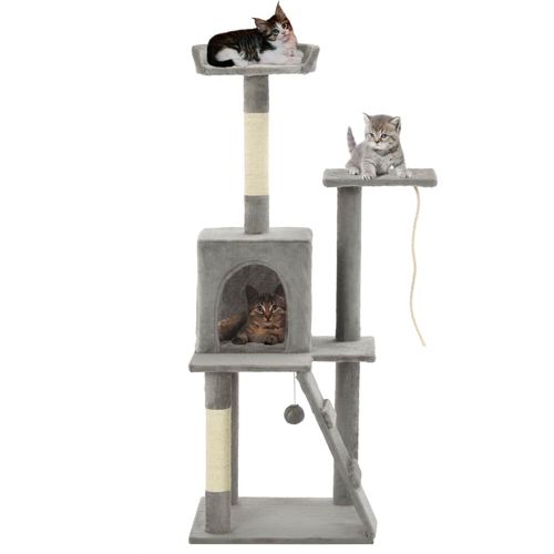 Penjalica za mačke sa stupovima za grebanje od sisala 120 cm siva slika 1