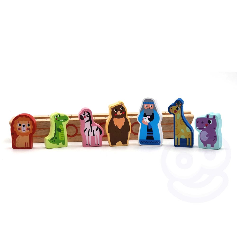 Drvena noina arka tooky toy + knjiga slagalica slika 8