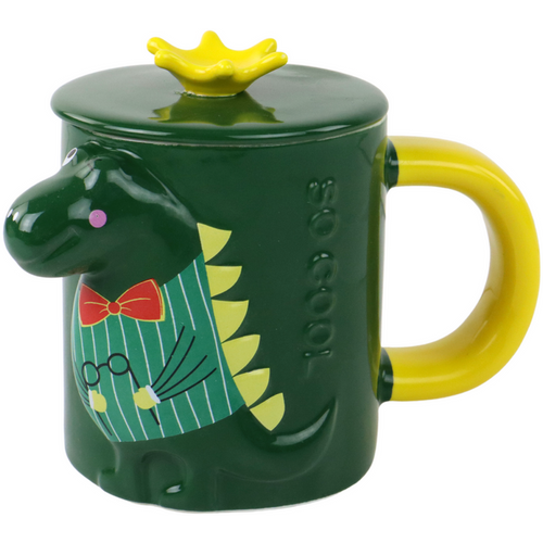 Zelena šalica za čaj dinosaur 400ml slika 5