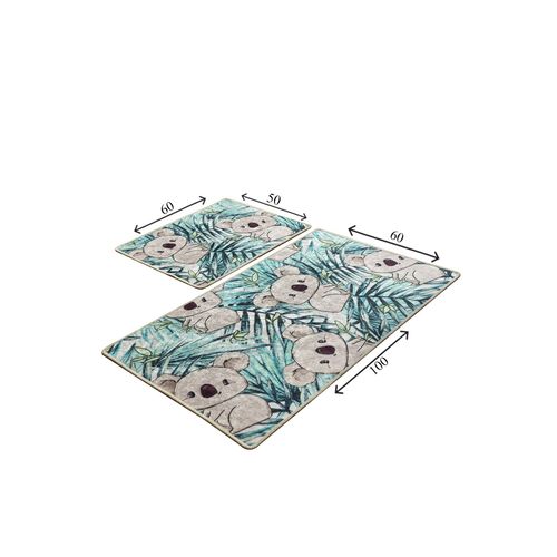 Koala - Green Multicolor Bathmat Set (2 Pieces) slika 3