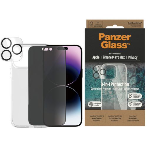 PanzerGlass iPhone 14 Pro Max Bundle (UWF Privacy zaštitno staklo, futrola, zaštita za kameru) slika 2