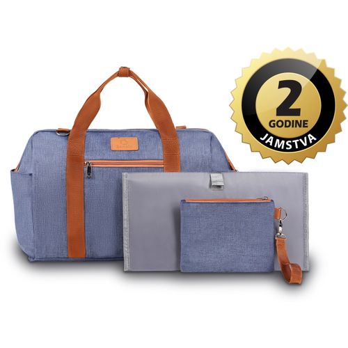 Lionelo torba za mamu, termo, p. za previjanje, torbica za kozmetiku, plava IDA slika 1