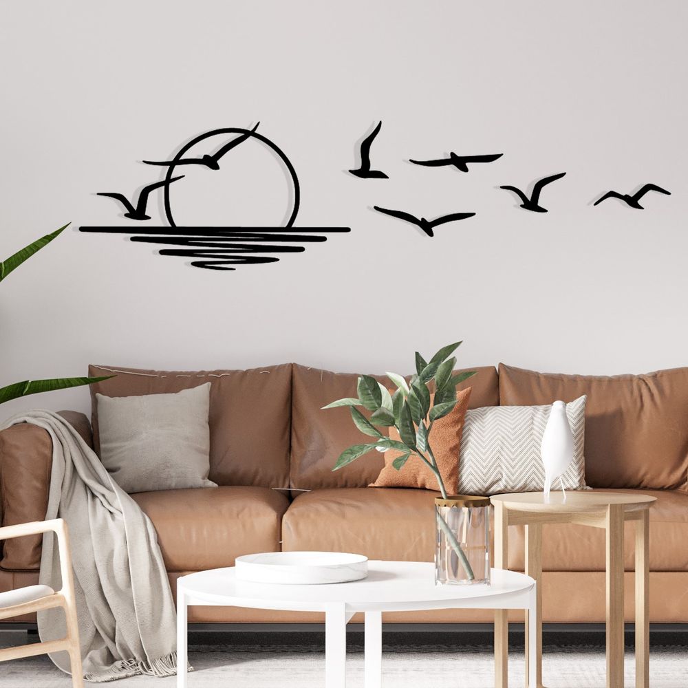 Decorative metal wall accessory Spiaggia, colour: black slika 2