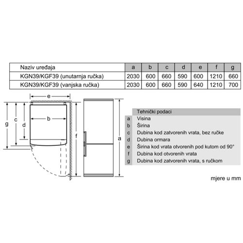 Bosch kombinirani hladnjak KGN39VLEB slika 6