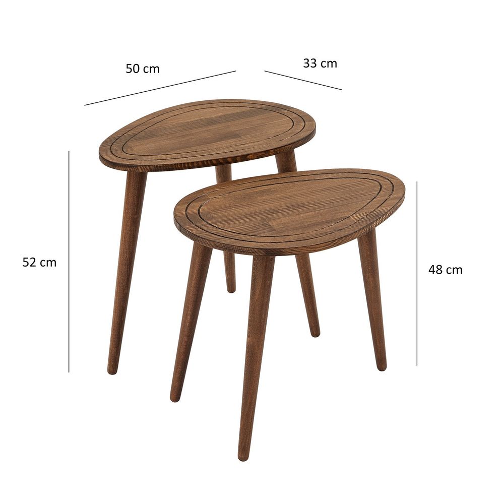 Nesting Table Sweet - Set od 2 komada u boji orah slika 9
