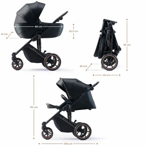 Kinderkraft dječja kolica PRIME 2 MINK PRO 3u1, Venezian Black slika 6