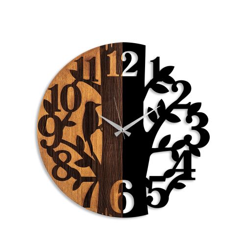 Wallity Ukrasni drveni zidni sat, Wooden Clock - 71 slika 5