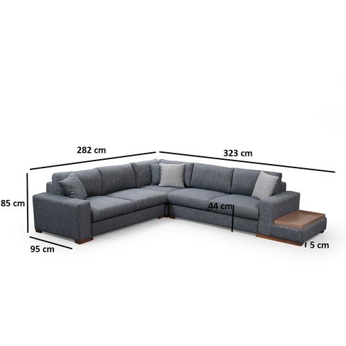 Atelier Del Sofa Kutna garnitura LOOP 5, antracit, Loop 5 slika 2