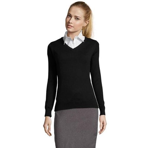 GALAXY WOMEN ženski džemper na V izrez - Crna, M  slika 1