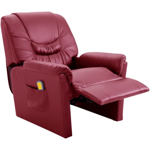 Masažna fotelja od umjetne kože crvena boja vina slika 25