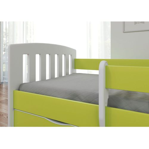 Drveni dečiji krevet Classic sa fiokom - zeleni - 160x80 cm slika 2