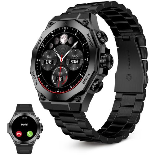 KSIX, smartwatch Titanium, AMOLED 1,43” zaslon, 2 remena, 5 dana aut., crni slika 1