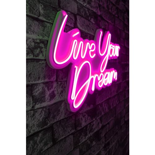 Wallity Ukrasna plastična LED rasvjeta, Live Your Dream - Pink slika 1