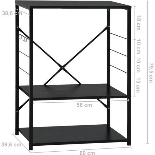 Ormarić za mikrovalnu pećnicu crni 60 x 39,6 x 79,5 cm iverica slika 32