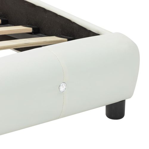 Okvir za krevet od umjetne kože s LED svjetlom bijeli 90x200 cm slika 15