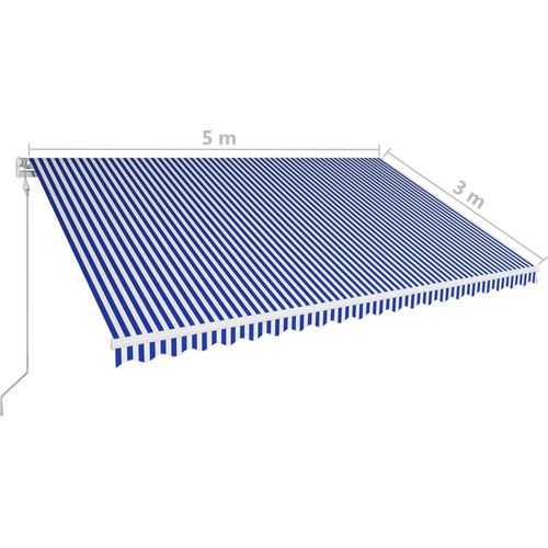 Tenda na automatsko uvlačenje 500 x 300 cm plavo-bijela slika 7