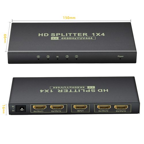 Xwave HDMI 2.0 Spliter 4Kx2K Active,1-in 4-out slika 1