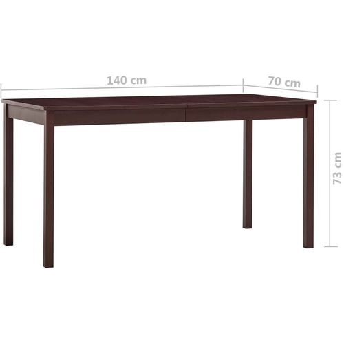 Blagavaonski stol tamnosmeđi 140 x 70 x 73 cm od borovine slika 6