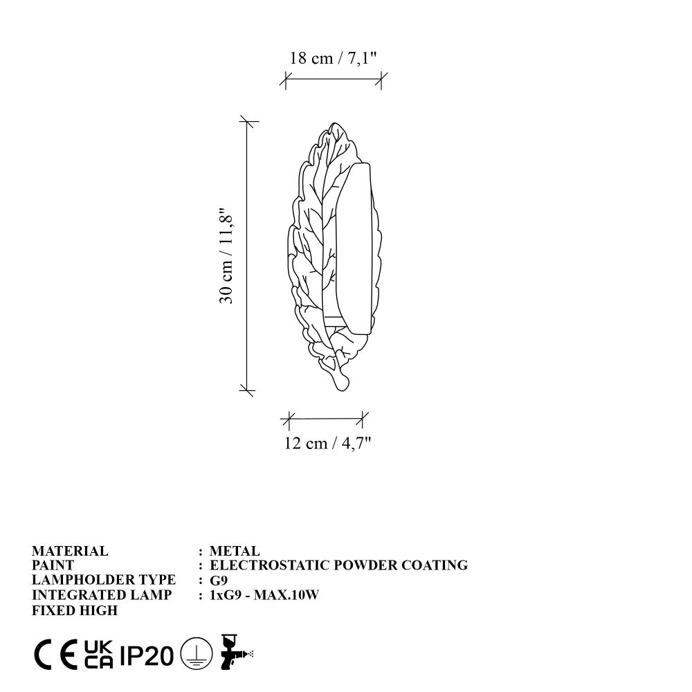 Zidna Lampa Root - 16080 - L, boje: Antikna slika 7