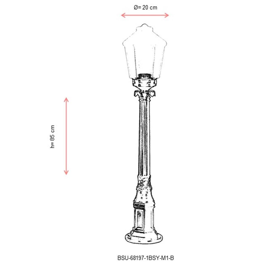 BSU-68197-1BSY-M1-B Crna Spoljašnja Podna Lampa slika 3