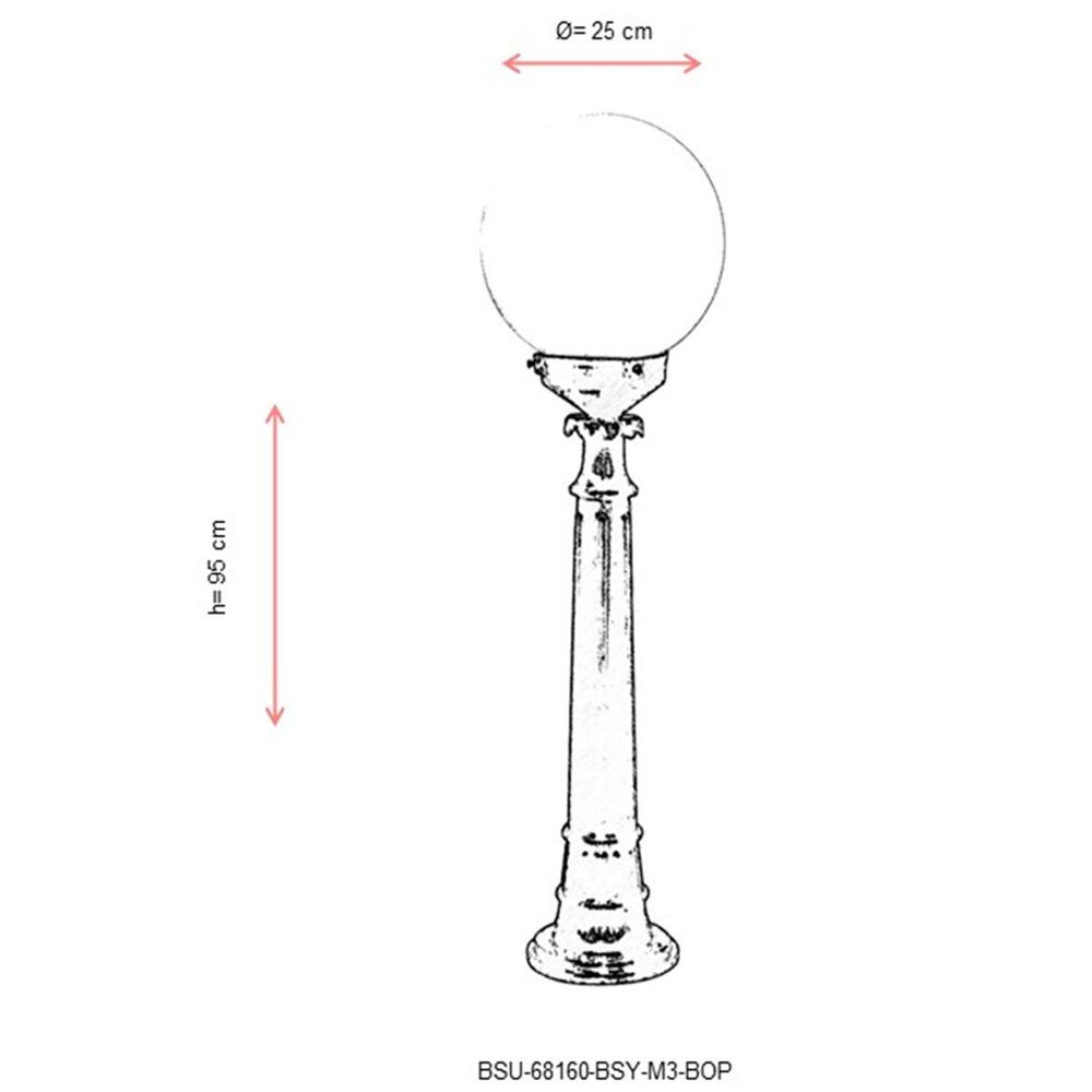 Vanjska podna lampa u crno-bijeloj boji BSU-68160-BSY-M3-BOP slika 3