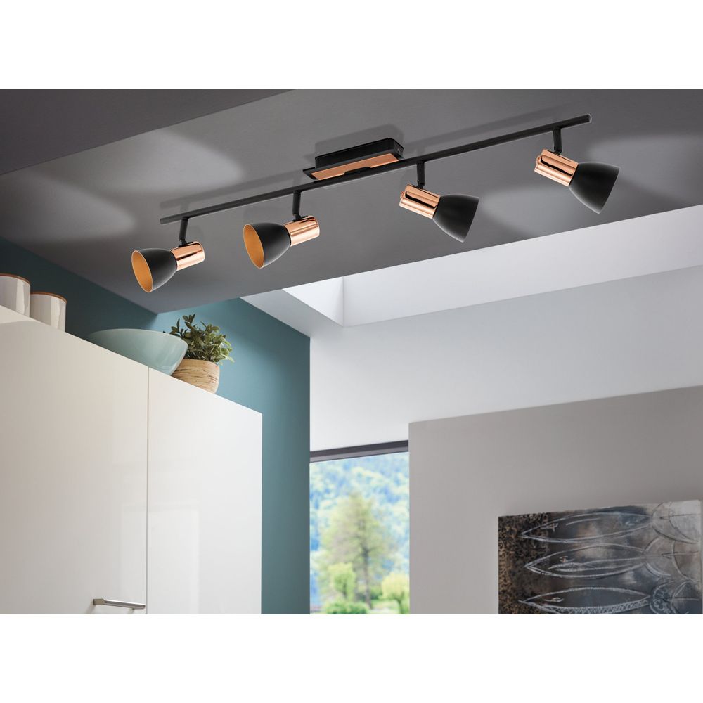 Eglo Barnham reflektor/4, led, 4x3,3w, 4x240lm, bakar/crna/čelik  slika 2