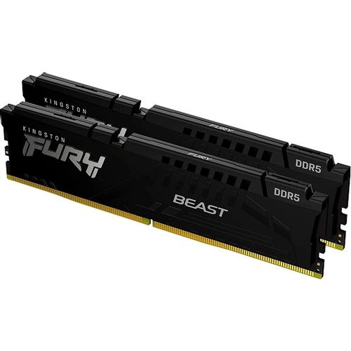 Kingston KF560C30BBK2-32 DDR5 32GB (2x16GB) 6000MHz [FURY BEAST], Non-ECC UDIMM, CL30 1.4V, 288-Pin 1Rx8, Black, Memory Kit, w/Heatsink, XMP slika 1