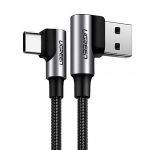 Kabel UGREEN, USB-C (M) na USB 2.0 A (M), 3A, kutni 90°, crni, 0.5m