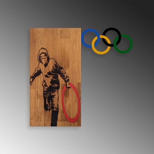 Banksy - 14 WalnutBlack Decorative Wooden Wall Accessory slika 5