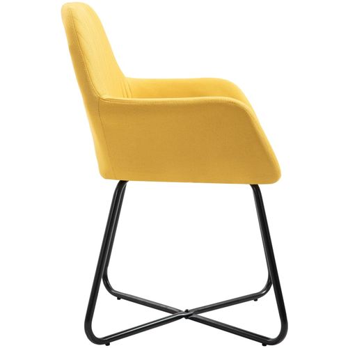 Blagovaonske stolice od tkanine 6 kom žute slika 38