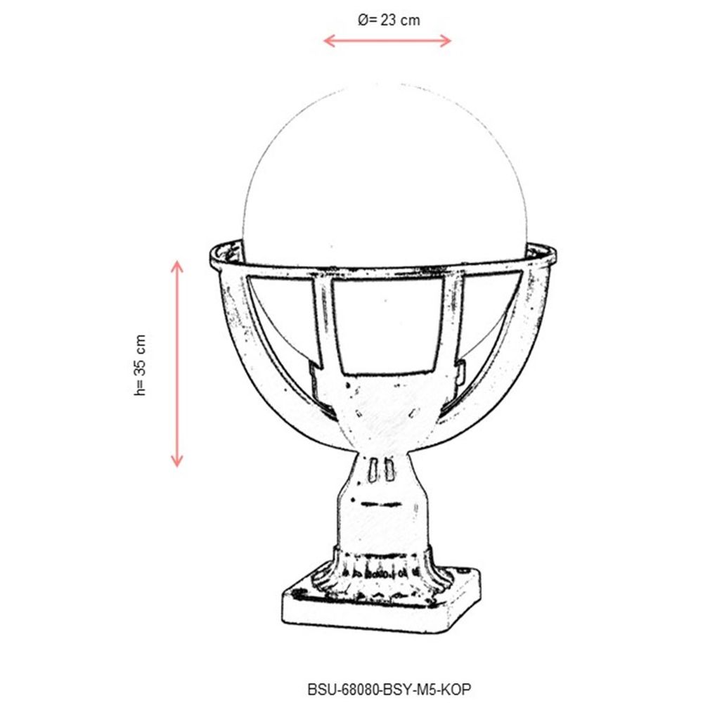 BSU-68080-BSY-M5-KOP Crno-Bijela Vanjska Zidna Lampa slika 3