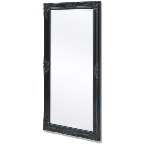 Zidno Ogledalo Barokni stil 120x60 cm Crna boja slika 1