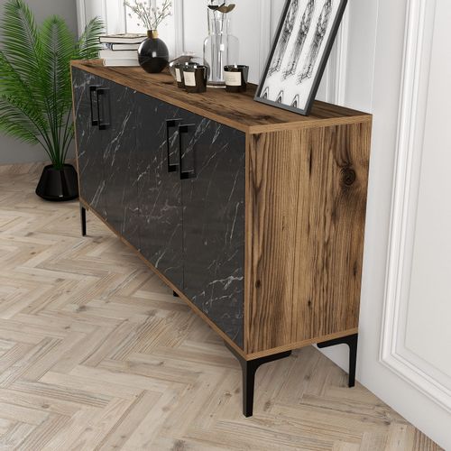 Woody Fashion Komoda, Kiev 160 - Walnut, Black Marble slika 3