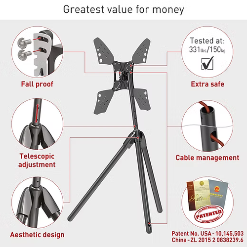 Barkan DTP410 13"-83" Tilt TV Tripod slika 3