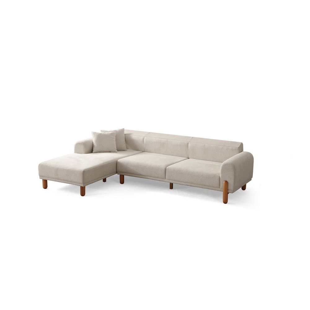 Lyke Left - Krem Krem Kutna Sofa na Razvlačenje slika 12