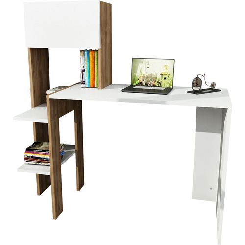 Woody Fashion Radni stol, Bijela boja Orah, Bumin - White, Walnut slika 4