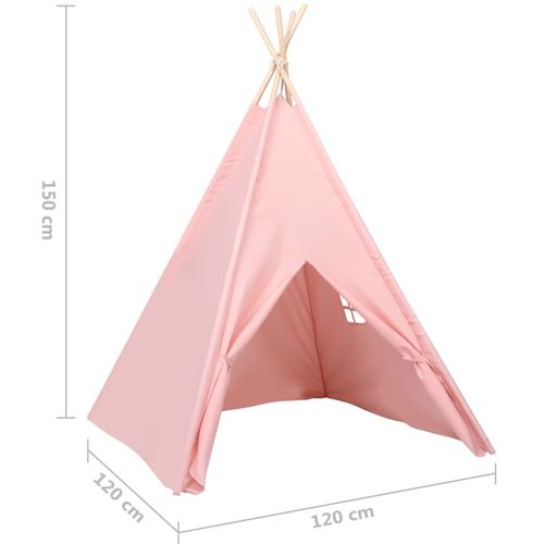 Dječji šator tipi od breskvine kore ružičasti 120x120x150 cm slika 16