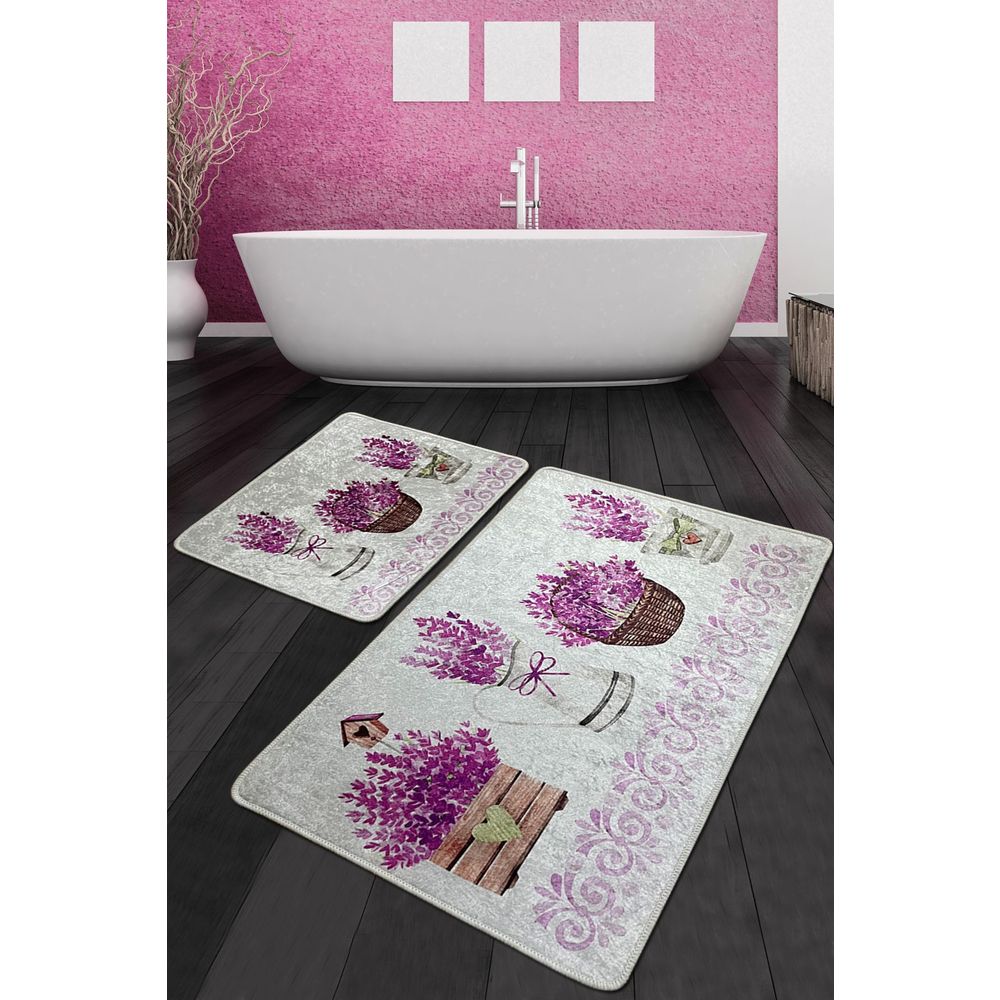 Set Kupatilskih Prostirki Giardino Di Lavanda Djt, Višebojni (2 Komada) slika 1