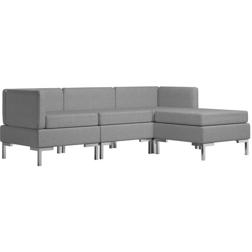 4-dijelni set sofa od tkanine svjetlosivi slika 10