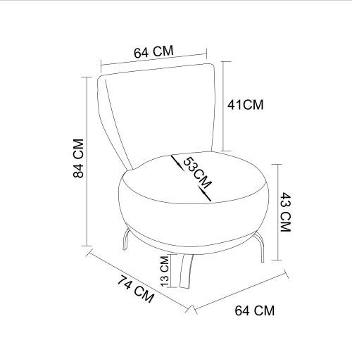 Loly Set - Antracit Fotelja sa Metalnim Nogama, Set od 2 slika 8