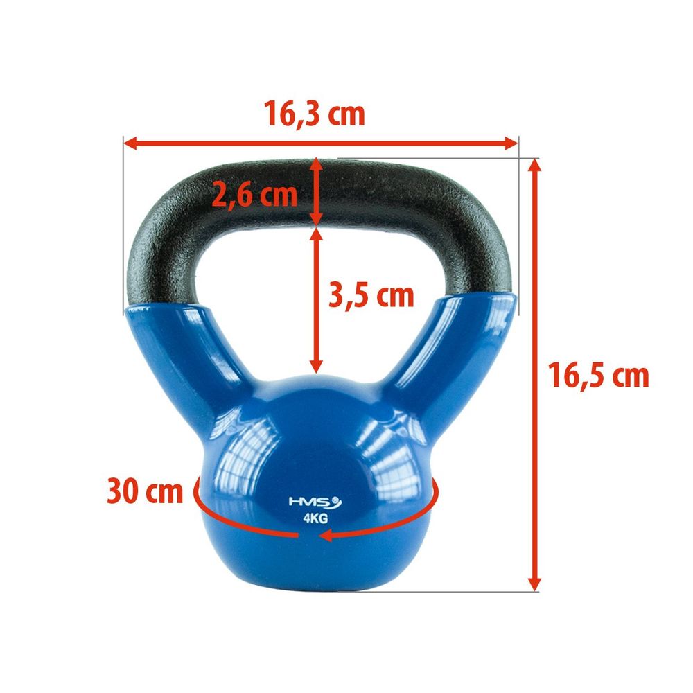 Knv kettlebell od lijevanog željeza 4 kg hms (plava) slika 9