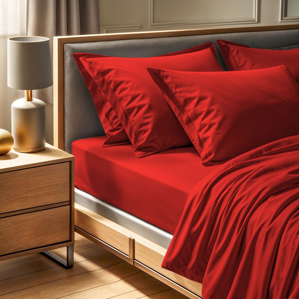 Tonne Orage - Rock Red Ranforce King Fitted Sheet (FR) (IT) (ES) (DE) slika 1