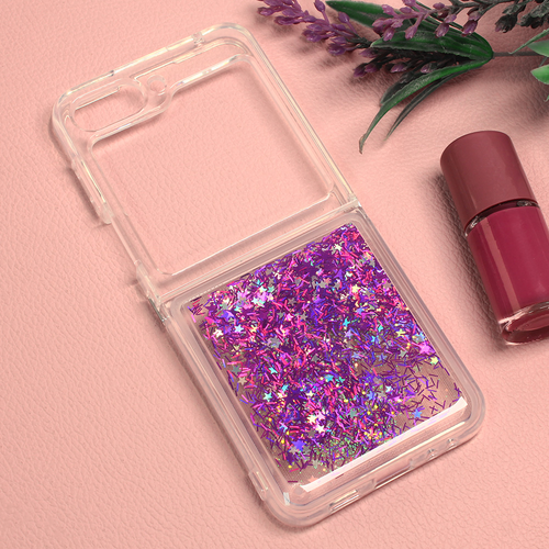 Maska Glitter za Samsung F731B Galaxy Z Flip 5 5G ljubicasta slika 1