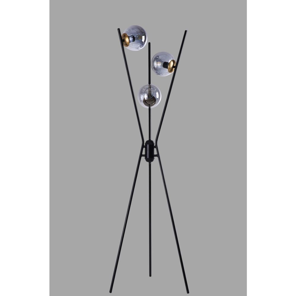 Opviq Podna lampa 904, crna, zlatna, siva slika 2