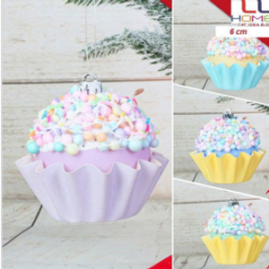 Nakit za bor - muffin 6 cm - plavi 