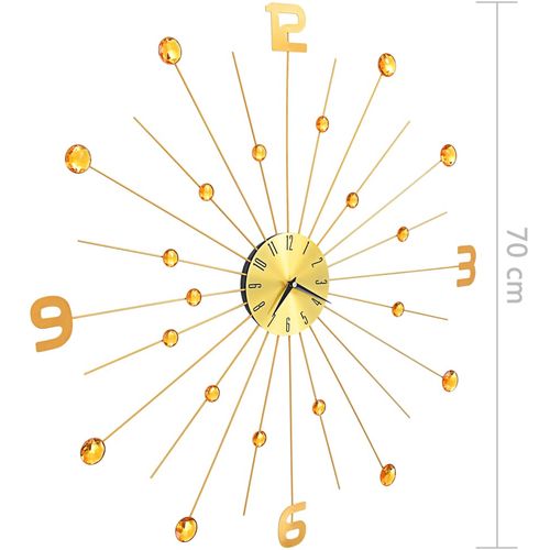 Zidni sat metalni 70 cm zlatni slika 20