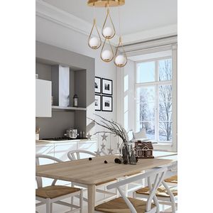 Damla 4 Lü Tepsili Gold Beyaz Camlı Sarkıt Gold
White Chandelier