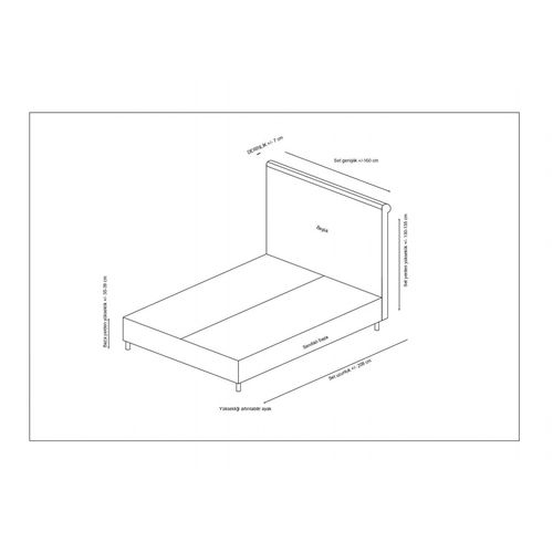 Woody Fashion Dvostrani okvir kreveta i uzglavlje, Sonata 150 x 200 - Anthracite slika 3