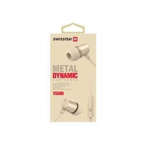 SWISSTEN slušalice + mikrofon, In-ear, metalne, zlatne DYNAMIC YS500