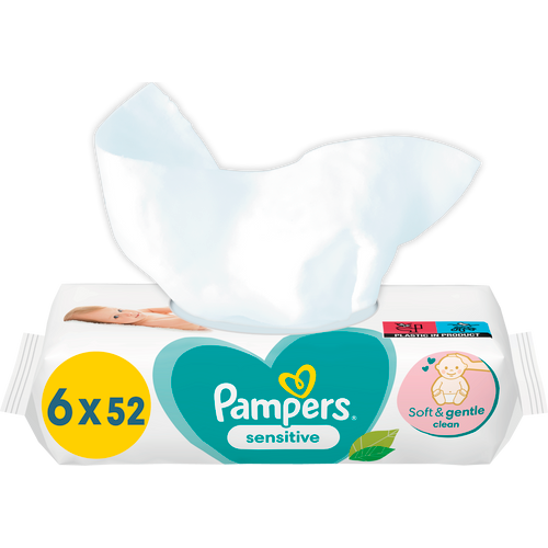 Pampers Fresh Clean vlažne maramice Sensitive, 6x52 kom slika 2